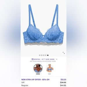Savage X Fenty Unlined Floral Lace Bra 34D Blue River *NWT*